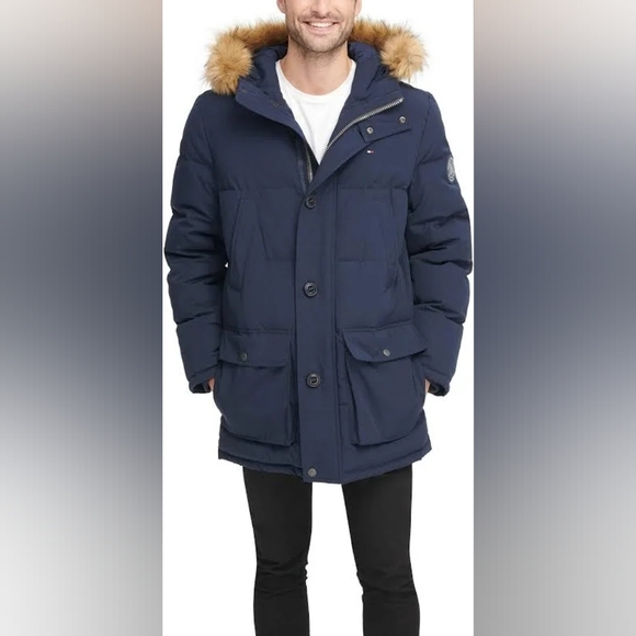 Tommy Hilfiger Arctic Cloth Fur Hooded Heavyweight Jacket - Picture 10 of 10